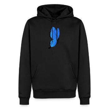 papillon - Sweat à capuche Premium bio Homme - noir - Devant - Nico (187cm)