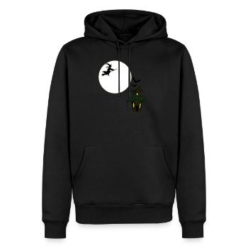 Cottage des sorcières - Sweat à capuche Premium bio Homme - noir - Devant - Nico (187cm)