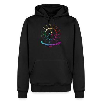 Circle of scooter freestyle 360 - Sweat à capuche Premium bio Homme - noir - Devant - Nico (187cm)