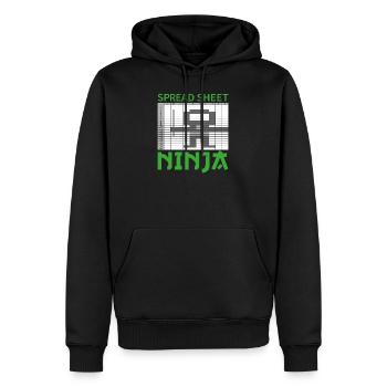 Feuille de calcul cadeau de profession comptable ninja - Sweat à capuche Premium bio Homme - noir - Devant - Nico (187cm)