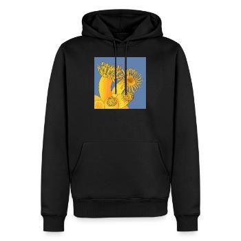 Corail orange, polypes Astroides - Sweat à capuche Premium bio Homme - noir - Devant - Nico (187cm)