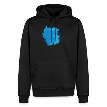 Peinture blob splash peintre cadeau coloré bleu - Sweat à capuche Premium bio Homme - noir - Devant - Nico (187cm)