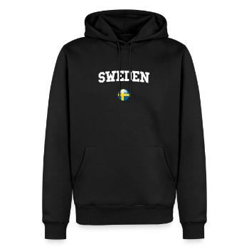 SWEDEN - Men’s Premium Organic Hoodie - black - Front - Nico (187cm)