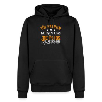 Humour patron idée cadeau parfaite pour directeur - Sweat à capuche Premium bio Homme - noir - Devant - Nico (187cm)