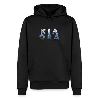 Double Exposure Kia Ora Ozean Neuseeland Geschenk - Männer Premium Bio Hoodie - Schwarz - Vorne - Nico (187cm)