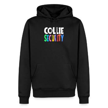 Border collie dog herding dog safety gift - Men’s Premium Organic Hoodie - black - Front - Nico (187cm)