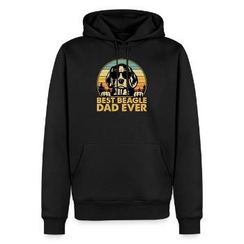 Meilleur papa Beagle Jamais Vintage Beagle Gangsta Shirt - Sweat à capuche Premium bio Homme - noir - Devant - Nico (187cm)