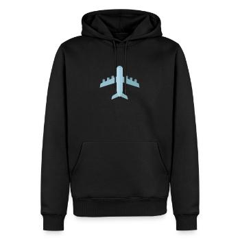 plane - Men’s Premium Organic Hoodie - black - Front - Nico (187cm)