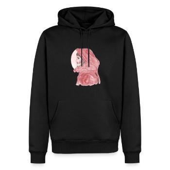 Ezra - Prospect - Männer Premium Bio Hoodie - Schwarz - Vorne - Nico (187cm)
