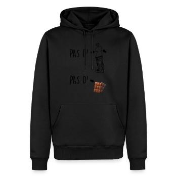 Pas de bras pas de chocolat - Sweat à capuche Premium bio Homme - noir - Devant - Nico (187cm)