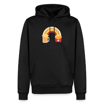Beer and fries - Men’s Premium Organic Hoodie - black - Front - Nico (187cm)