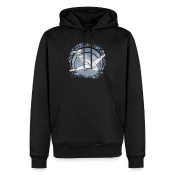 Avion - Sweat à capuche Premium bio Homme - noir - Devant - Nico (187cm)