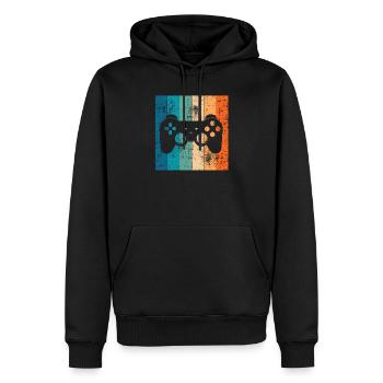 Jeux de jeu gamer Console Jeux rétro cadeau - Sweat à capuche Premium bio Homme - noir - Devant - Nico (187cm)