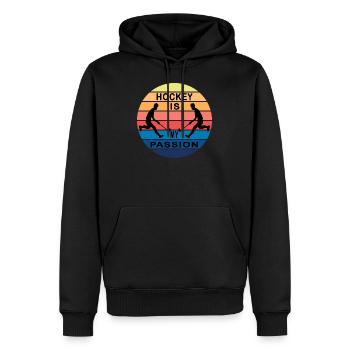 hockey is my passion field hockey sport club - Männer Premium Bio Hoodie - Schwarz - Vorne - Nico (187cm)