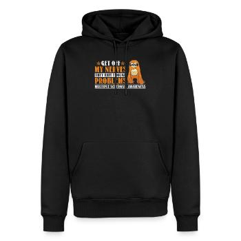 Assez de problèmes Paresseux Sensibilisation à la sclérose en plaques - Sweat à capuche Premium bio Homme - noir - Devant - Nico (187cm)