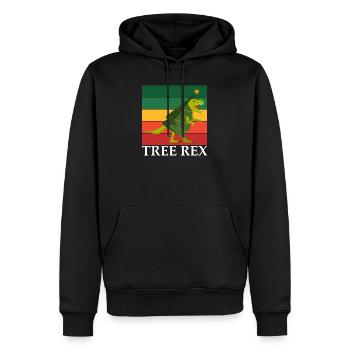 Cadeau de dinosaure de Noël arbre rex disant - Sweat à capuche Premium bio Homme - noir - Devant - Nico (187cm)