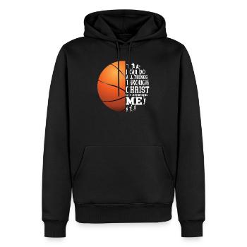 I Can Do All Things Through Christ Basketball - Männer Premium Bio Hoodie - Schwarz - Vorne - Nico (187cm)