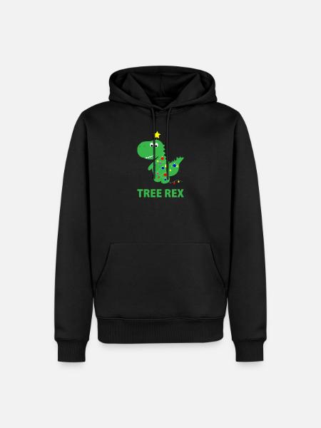 Tree rex gift saying dinosaur - Men’s Premium Organic Hoodie - black