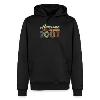 Génial depuis 2007 cadeau vintage rétro - Sweat à capuche Premium bio Homme - noir - Devant - Nico (187cm)