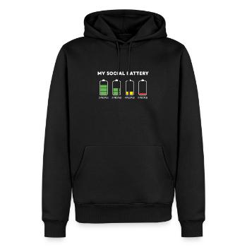 My social battery people Introvert Geschenk - Männer Premium Bio Hoodie - Schwarz - Vorne - Nico (187cm)