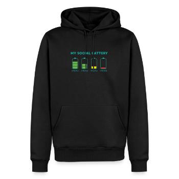 My social battery people Introvert Geschenk - Männer Premium Bio Hoodie - Schwarz - Vorne - Nico (187cm)