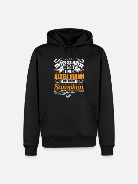 Saxophon Musiker Mann Männer Spruch - Männer Premium Bio Hoodie - Schwarz