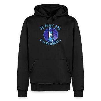 Je peux pas j'ai handball cadeau humoristique - Sweat à capuche Premium bio Homme - noir - Devant - Nico (187cm)