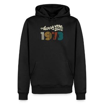 Vintage 1973 anniversaire rétro vintage cadeau - Sweat à capuche Premium bio Homme - noir - Devant - Nico (187cm)