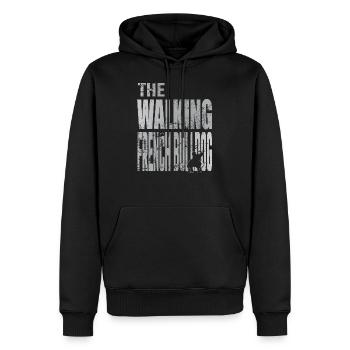 Französische Bulldogge Walking French Geschenk - Männer Premium Bio Hoodie - Schwarz - Vorne - Nico (187cm)