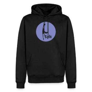 sylt ,blau, insel,logo, kreis - Männer Premium Bio Hoodie - Schwarz - Vorne - Nico (187cm)