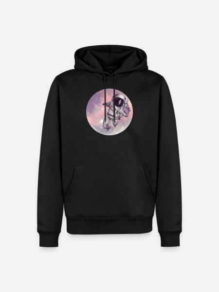 Astronaut leaves moon - Men’s Premium Organic Hoodie - black