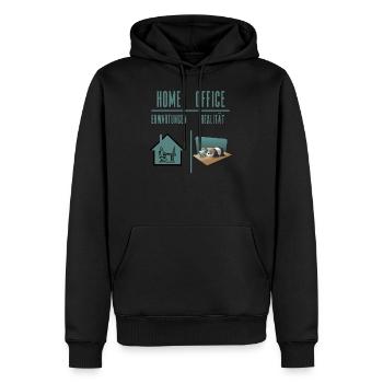 Home Office Bürohumor Homeoffice Quarantäne Team - Männer Premium Bio Hoodie - Schwarz - Vorne - Nico (187cm)