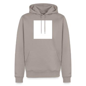 None, 19 - Men’s Premium Organic Hoodie - taupe - Front - Nico (187cm)