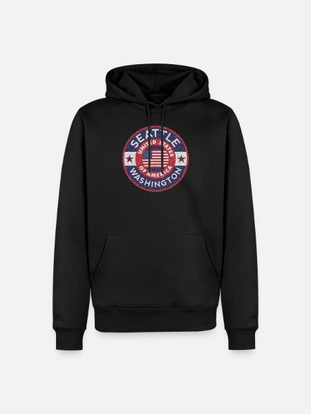 SEATTLE - Sweat à capuche Premium bio Homme - noir
