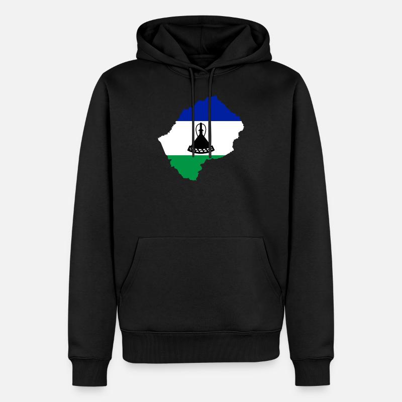 Drapeau Lesotho - Sweat à capuche Premium bio Homme - noir