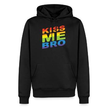 Kiss Me Bro - Sweat à capuche Premium bio Homme - noir - Devant - Nico (187cm)