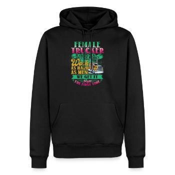Female Trucker - Männer Premium Bio Hoodie - Schwarz - Vorne - Nico (187cm)