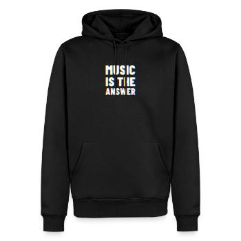 Musique Techno Electro - Sweat à capuche Premium bio Homme - noir - Devant - Nico (187cm)