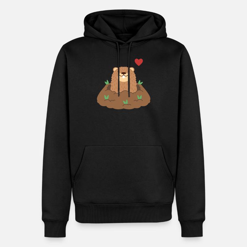 Amour de marmotte - Sweat à capuche Premium bio Homme - noir