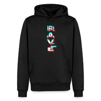 Cadeau Rave Raver House DJ Techno Music - Sweat à capuche Premium bio Homme - noir - Devant - Nico (187cm)