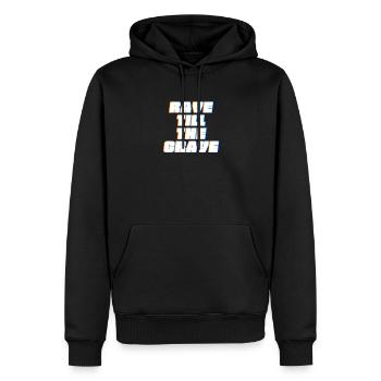 Cadeau Rave Raver House DJ Techno Music - Sweat à capuche Premium bio Homme - noir - Devant - Nico (187cm)