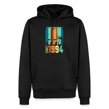 Vintage 1994 94e anniversaire cadeau vintage rétro - Sweat à capuche Premium bio Homme - noir - Devant - Nico (187cm)