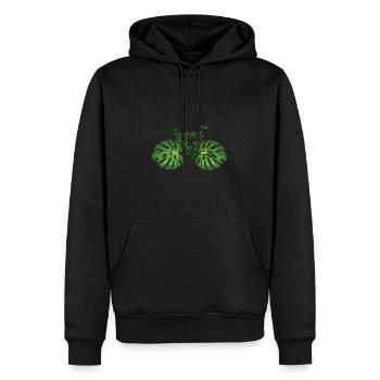 Comic - Bicycle Nature Leaf Green - Men’s Premium Organic Hoodie - black - Front - Nico (187cm)