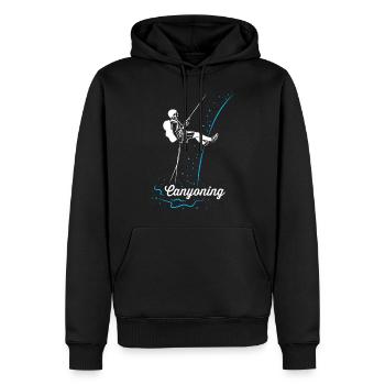 Canyoning - Sweat à capuche Premium bio Homme - noir - Devant - Nico (187cm)
