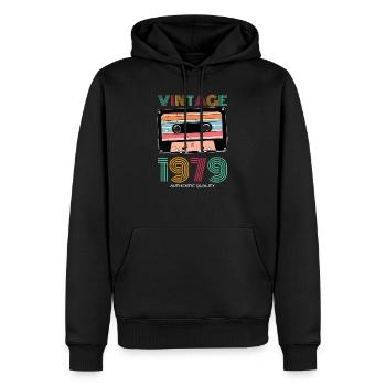Vintage 1979 79th birthday retro vintage gift - Men’s Premium Organic Hoodie - black - Front - Nico (187cm)
