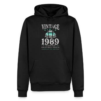 Vintage Vintage Vintage 1989 Retro Car Vintage Gift - Men’s Premium Organic Hoodie - black - Front - Nico (187cm)