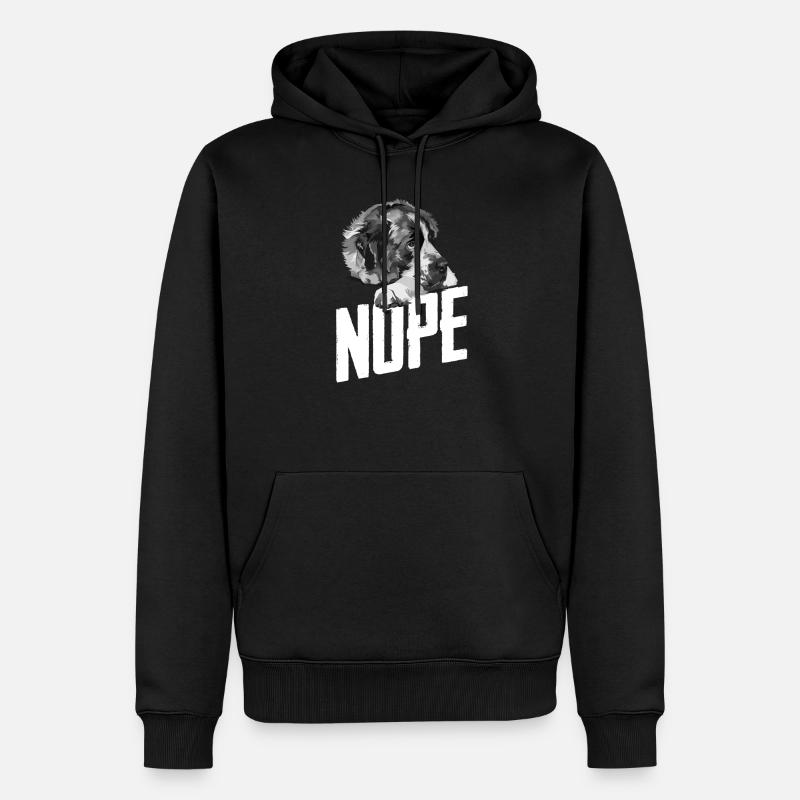 St Bernard Dog Funny - Nope - Sweat à capuche Premium bio Homme - noir