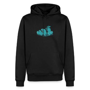 Kanu Biber Bär Elch Kanufahren Kanada Geschenkidee - Männer Premium Bio Hoodie - Schwarz - Vorne - Nico (187cm)