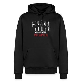 Choose your weapon chef cuisine cuisine cadeau - Sweat à capuche Premium bio Homme - noir - Devant - Nico (187cm)