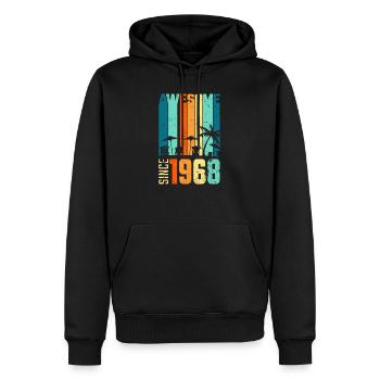Vintage 1968 68 Anniversaire Rétro Millésime cadeau - Sweat à capuche Premium bio Homme - noir - Devant - Nico (187cm)